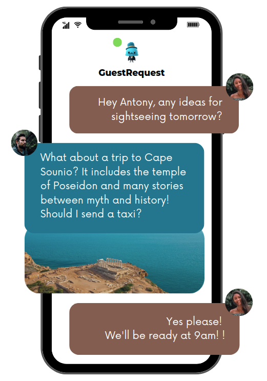 GuestRequest chat to book a sightseeing trip for the guest.